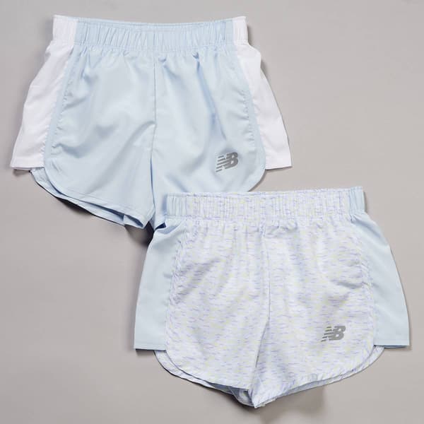 Girls (7-16) New Balance 2pk. Woven Shorts - Starlight - image 