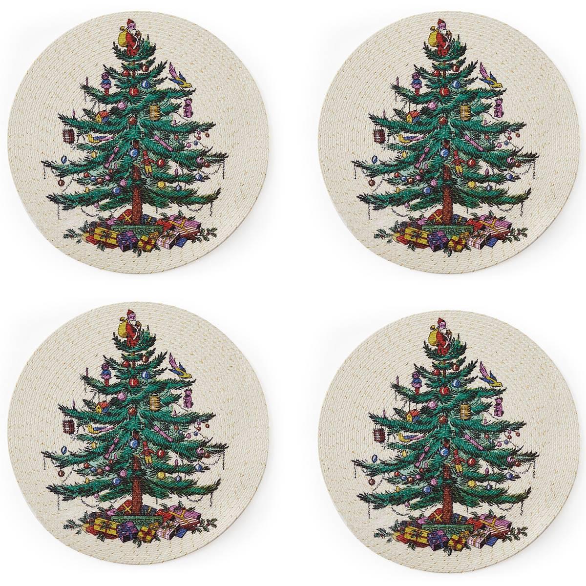 Spode® Christmas Tree Round Placemats - Set of 4