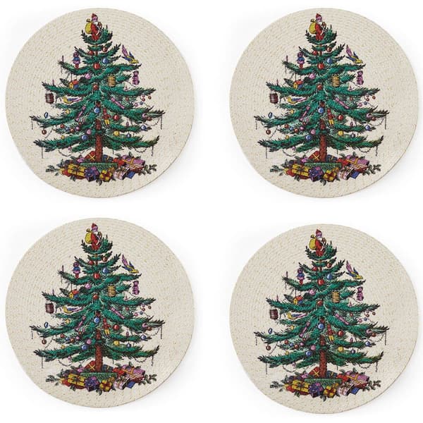 Spode® Christmas Tree Round Placemats - Set of 4