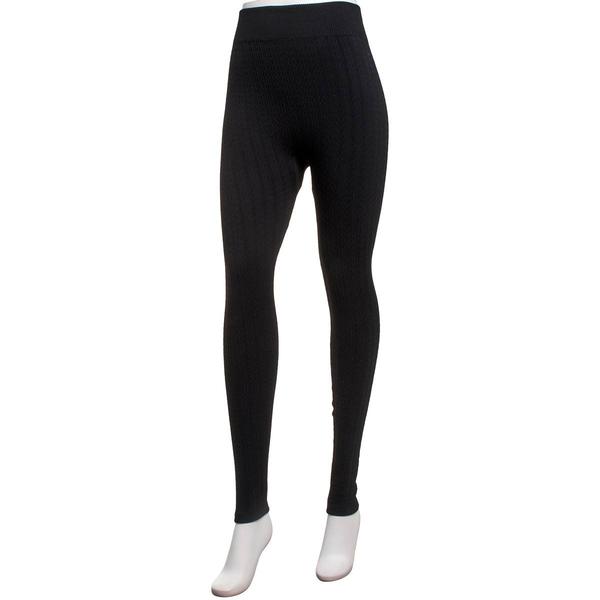 Womens Runway Ready Cable Knit Fleece Lined Leggings
