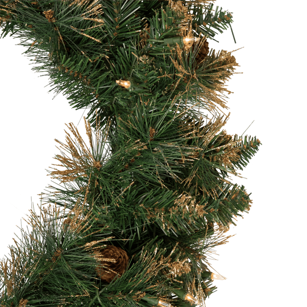 Northlight Pre-Lit Glittered Yorkshire Pine Christmas Wreath