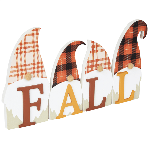 Northlight Plaid Gnomes Fall Harvest Wooden Sign - 10in.