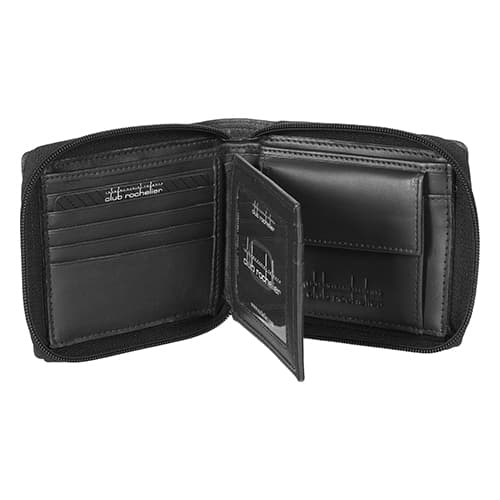 Mens Club Rochelier Winston Zip-Around Leather Billfold Wallet