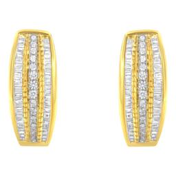 Haus of Brilliance 10kt. Gold 3/4ctw. Diamond Hoop Earrings