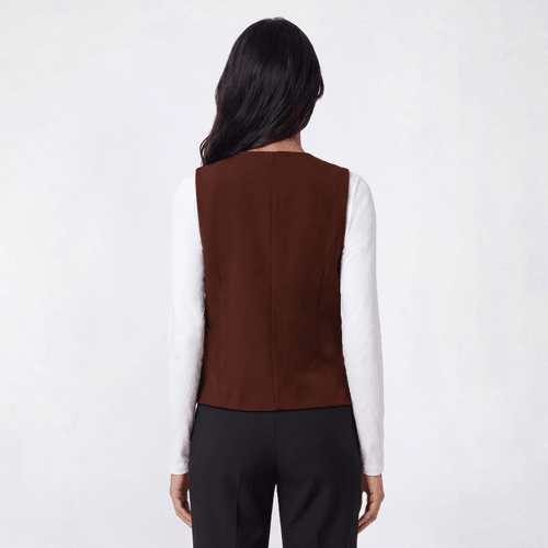 Juniors A. Byer Asymmetrical Button Up Twill Vest
