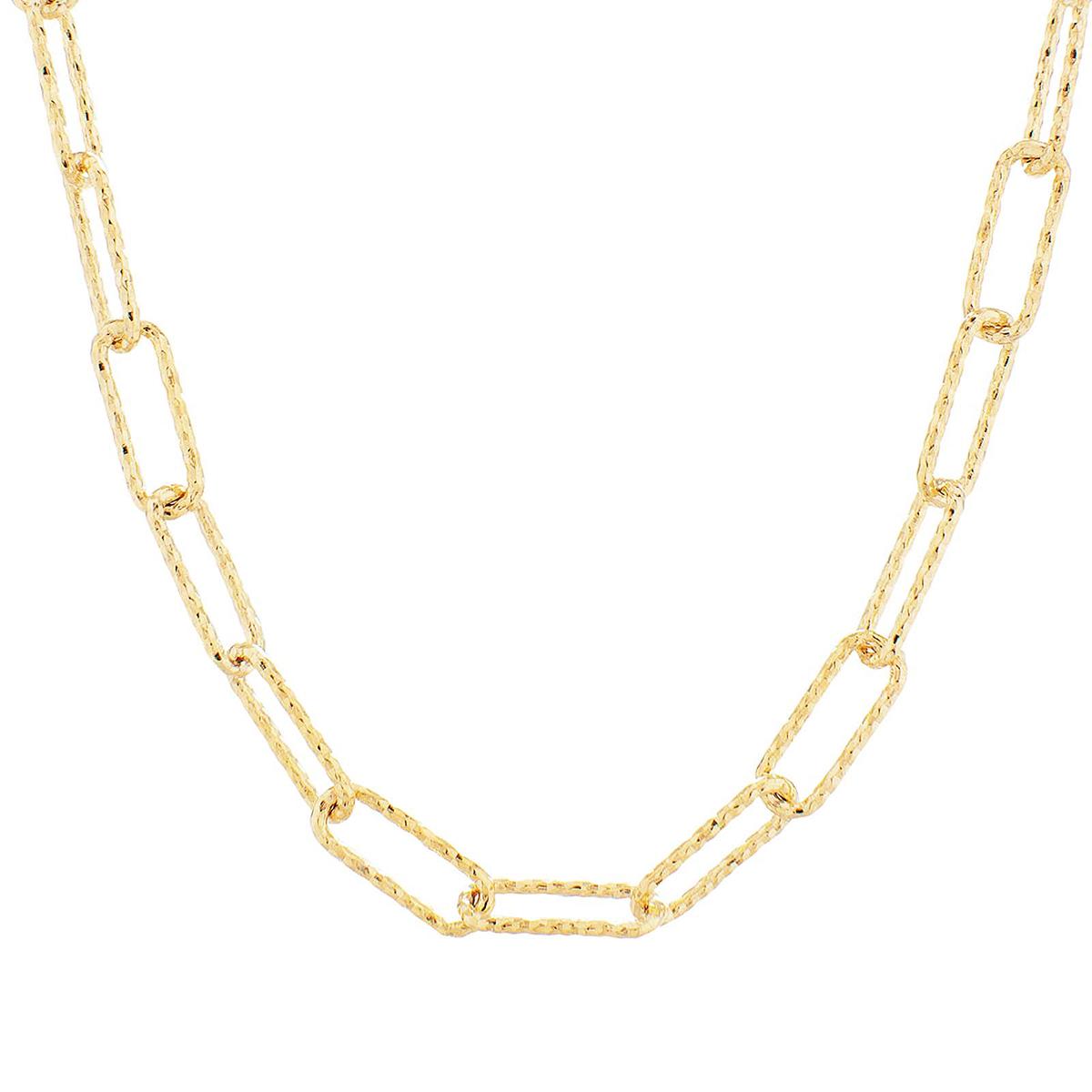 Sterling Silver 14kt. Yellow Gold Plated Paperclip Chain...