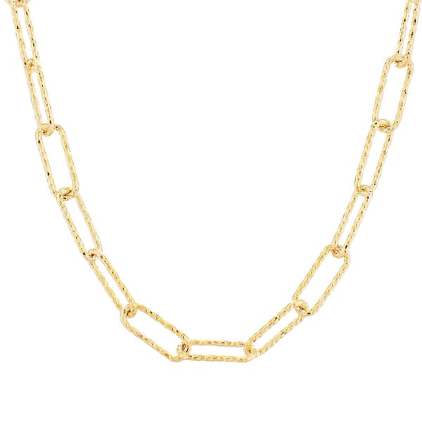 Sterling Silver 14kt. Yellow Gold Plated Paperclip Chain Necklace - image 