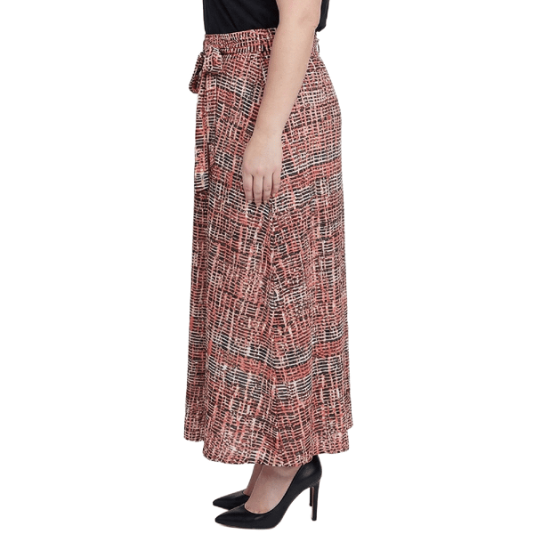 Plus Size NY Collection Abstract Tie Waist Maxi Skirt