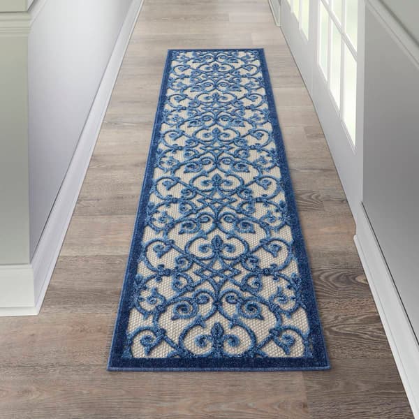 Nourison Aloha Scroll Contemporary Indoor/Outdoor Runner