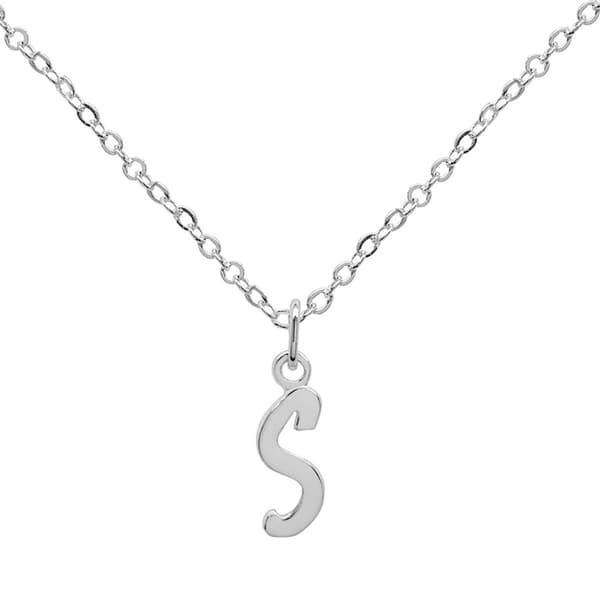 Marsala 18in. Sterling Silver Letter S Initial Pendant Necklace - image 
