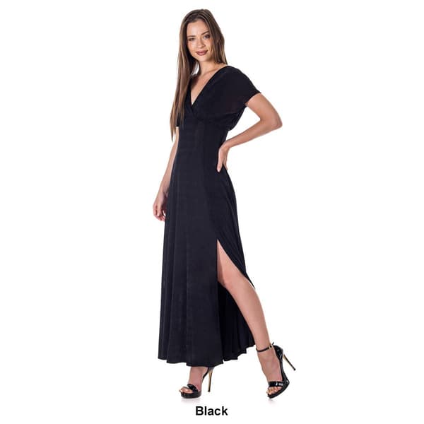 Womens 24/7 Comfort Apparel Side Slit Empire Waist Dress