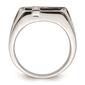 Mens Pure Fire 14kt. White Gold Onyx Lab Grown Diamond Cross Ring - image 4