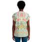 Womens Cocomo Short Sleeve Floral Geometric Blouse - image 2