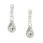 Rosa Rhinestones Clear Rhinestone Long Teardrop Earrings - image 1
