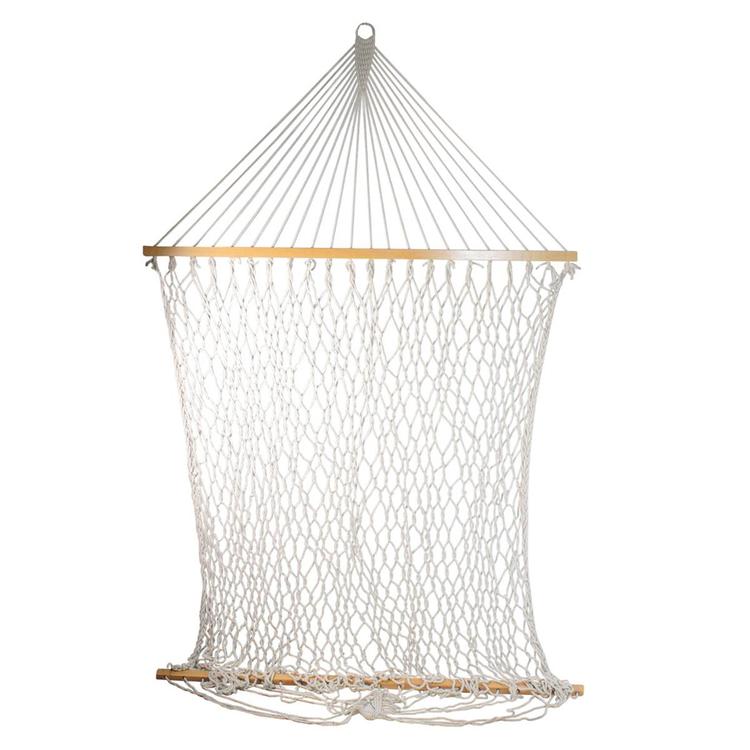Northlight Seasonal Lattice Macrame Netted Hammock w/ Wooden Bars