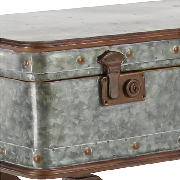 9th &amp; Pike® Grey Iron Farmhouse Accent Table