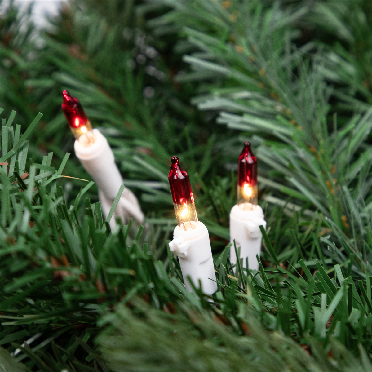 Northlight 10ft. Mini Clear with Red Tips Christmas Light Set
