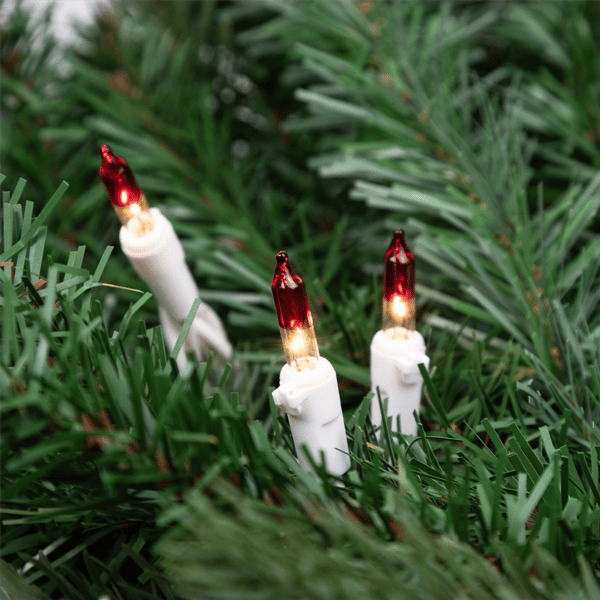 Northlight 10ft. Mini Clear with Red Tips Christmas Light Set