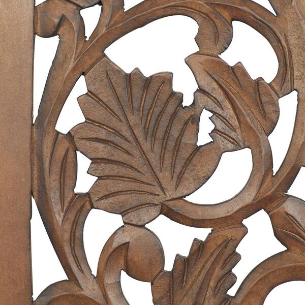 9th & Pike&#174; Black Traditional Floral Wood Wall Decor