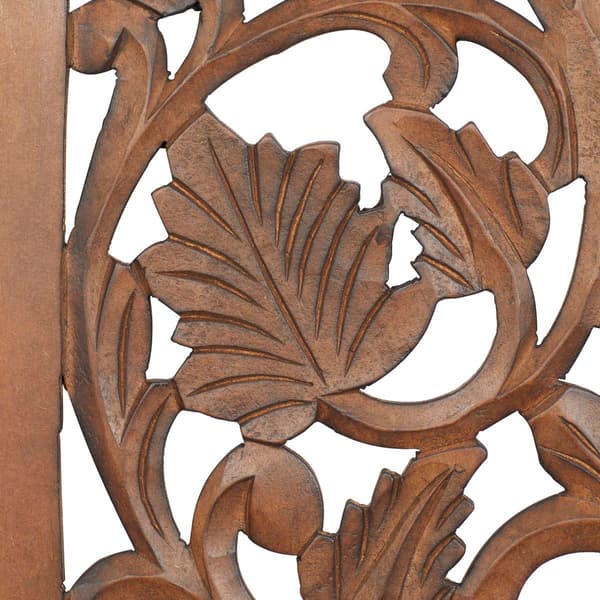 9th & Pike® Black Traditional Floral Wood Wall Decor