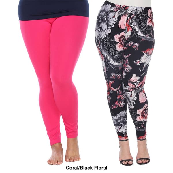 Plus Size White Mark 2pk. Mixed Leggings