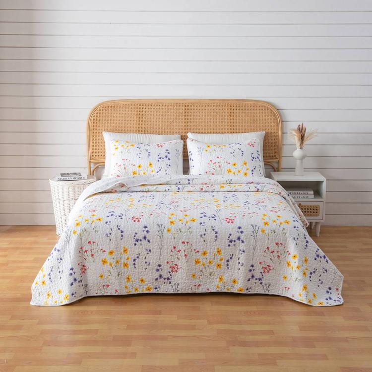 FreshFolds Marianne 3pc. Reversible Colorful Floral Quilt Set