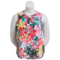 Womens Zac & Rachel Sleeveless Hawaiian Floral Lace-Up Linen Top - image 1