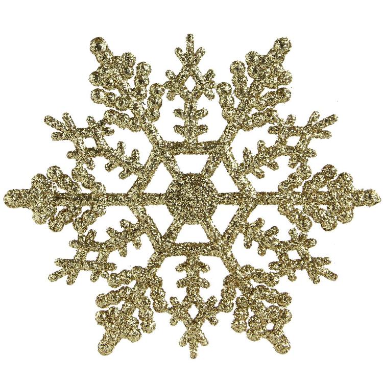 Northlight Seasonal 24pk. Gold Glitter Snowflake Ornaments