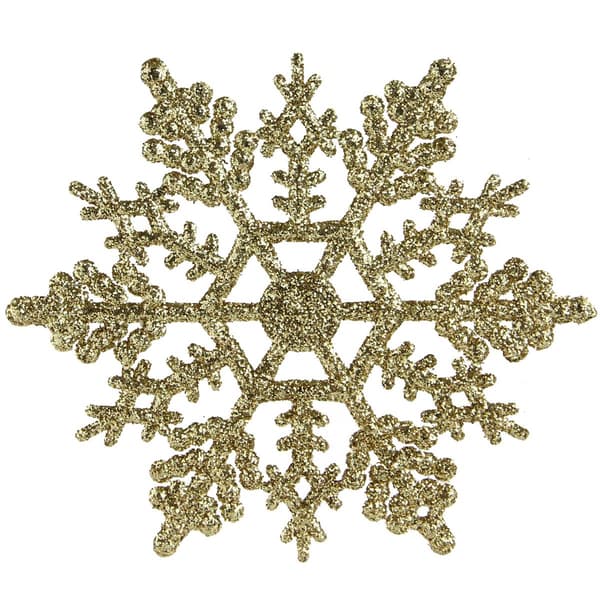 Northlight Seasonal 24pk. Gold Glitter Snowflake Ornaments - image 