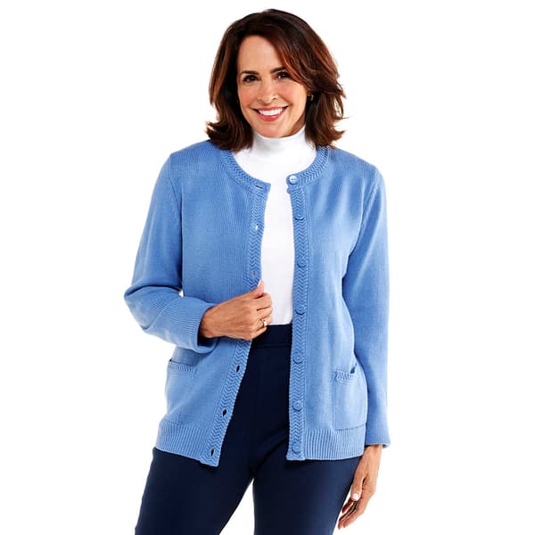 Plus Size Hasting & Smith Long Sleeve Button Front Solid Cardigan