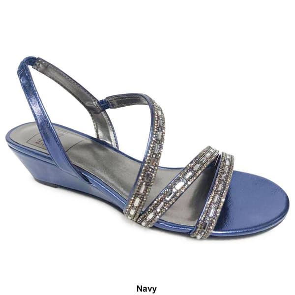 Womens New York Transit Text Exchange Wedge Sandals