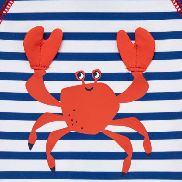 Baby Boy (6-24M) Little Me® Stripe Crab Rashguard Swimsuit