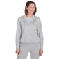 Petite Alfred Dunner Casual Fridays Knit Embroidered Boxes Top - image 1