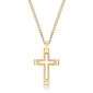 Mens Lynx Gold-Tone Ion Plated Carved Cross Pendant - image 1