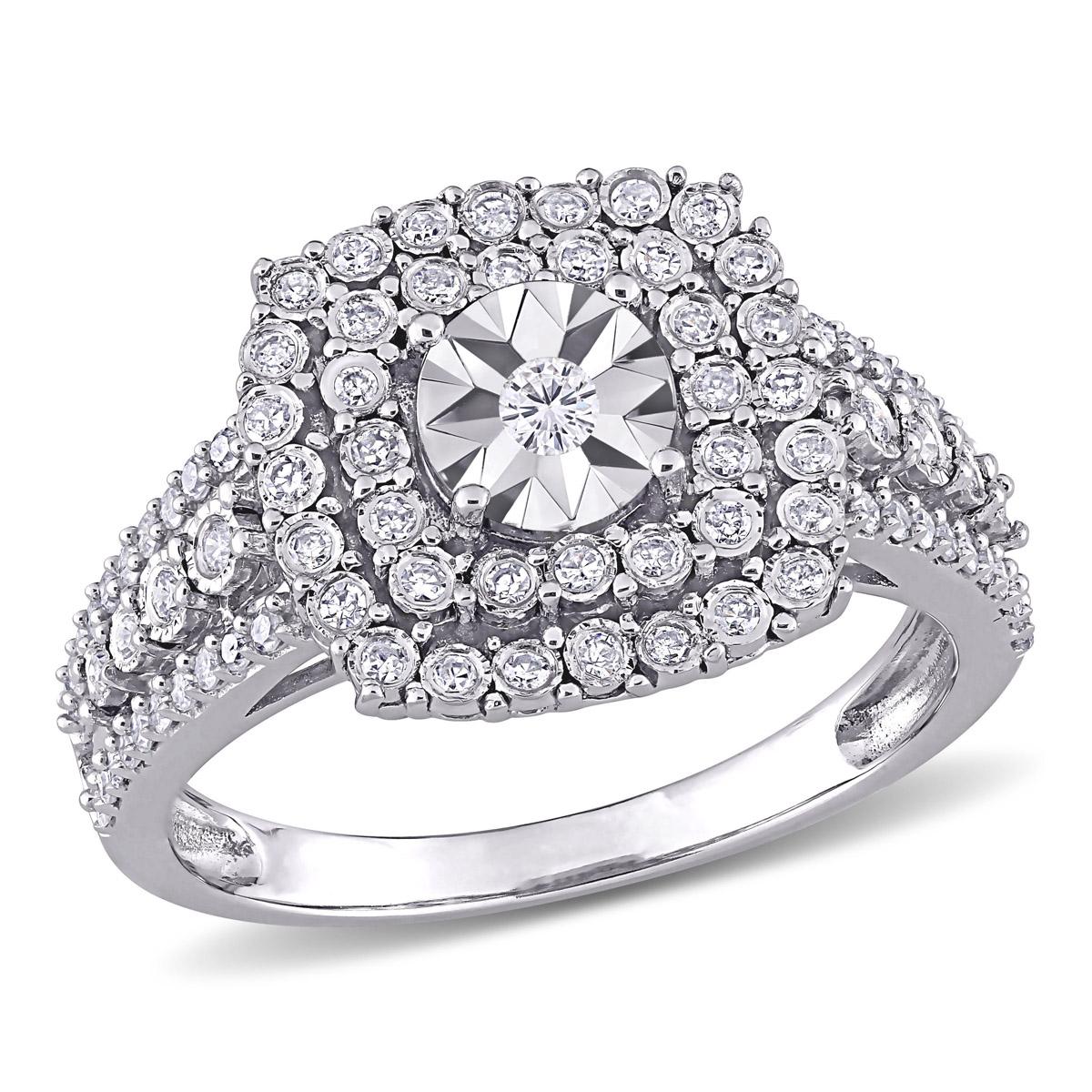 Diamond Classics™ 10kt. White Gold 1/2ctw. Diamond Square...