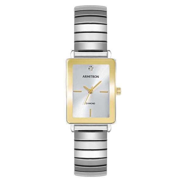 Womens Armitron Diamond Dial Dress Watch - 75-5864SVTT - image 