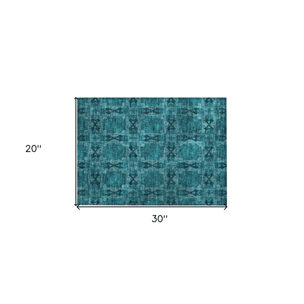 HomeRoots Floral Medallion Non Skid Indoor Outdoor Accent Rug
