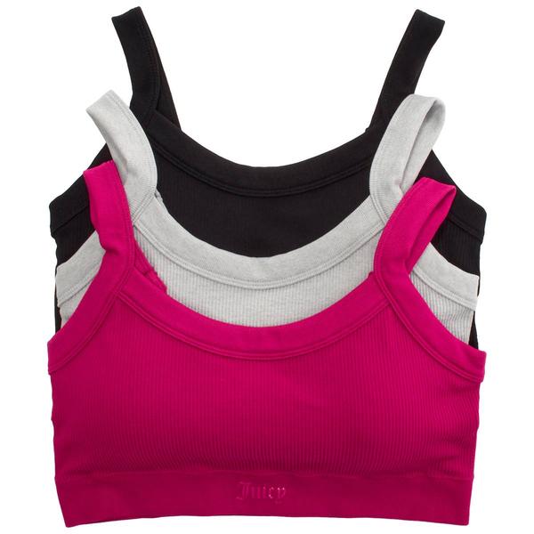 Plus Size Juicy Couture 3Pk Ribbed Bralette - JC8890-3PKA - image 