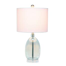Lalia Home Classix Oval Glass Table Lamp w/White Drum Shade