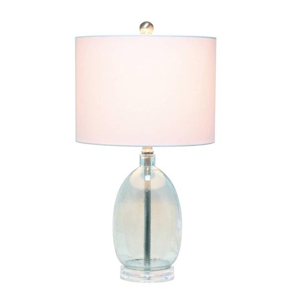 Lalia Home Classix Oval Glass Table Lamp w/White Drum Shade - image 