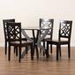 Baxton Studio Anila Two-Tone Dark Brown Wood 5pc. Dining Set - image 8