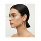 Saffron 50mm 18kt. Gold Plated Twisted Bottom Hoop Earrings - image 2