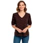 Womens Adrianna Papell V Neck Faux Front Buttons Dot Blouse - image 1