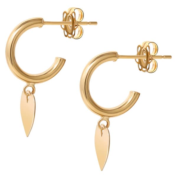 10kt. Yellow Gold Charm Heart Earrings