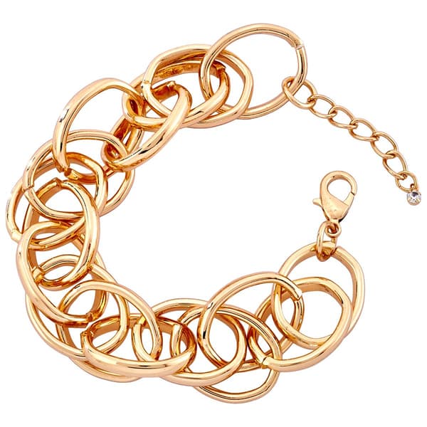 Design Collection 7.5in. Gold-Tone Interlock Chain Bracelet - image 