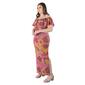 Plus Size 24/7 Comfort Apparel Off Shoulder Abstract Maxi Dress - image 2
