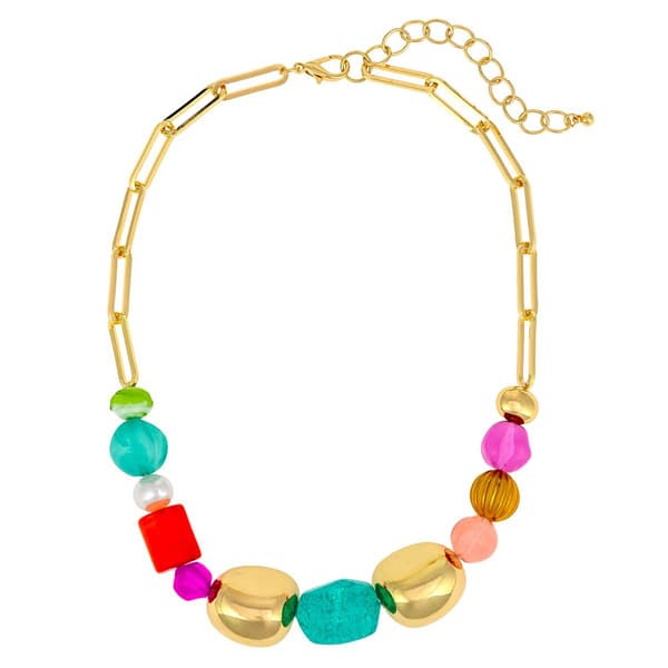 Ashley Cooper(tm) Multi Color Chunky Bead Frontal Necklace - image 