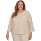 Plus Size Alfred Dunner Camden Market Floral Crochet Blouse - image 1
