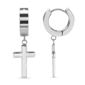 Mens Lynx Stainless Steel Cross Hoop Earrings - image 3