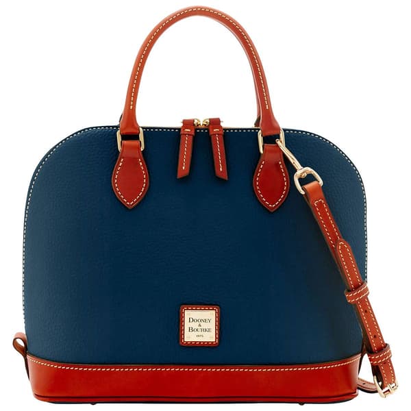 Dooney & Bourke Pebble Grain Zip Satchel - Midnight Blue - image 